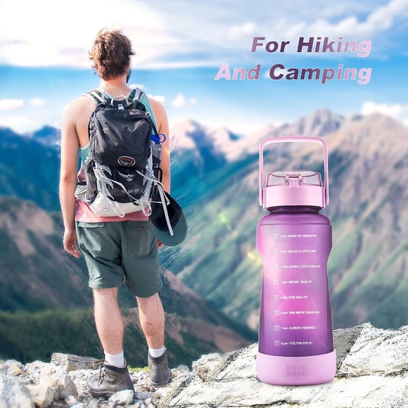 BOTTLE BOTTLE Half Gallon Water Bottle w/ Time Marker & Straw Leak-proof 64oz - Picture 7 of 7